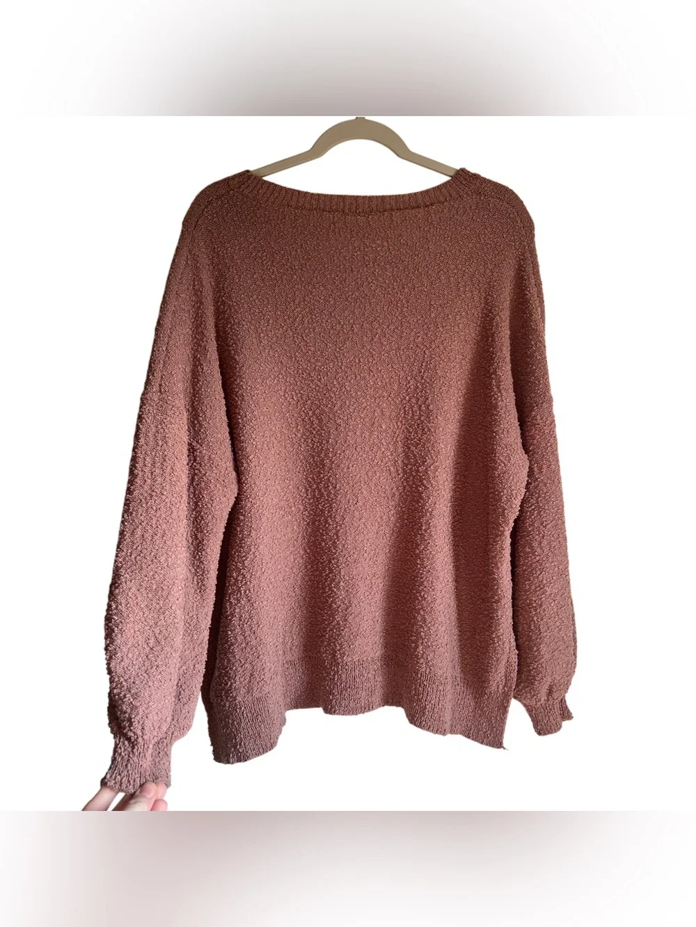 ARULA Mauve Cozy Bubble Fuzz Pullover Sweater